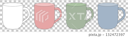 やさしい色のマグカップ4色セット 132472397