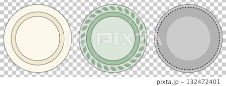 一組 3 個盤子，顏色各異 132472401