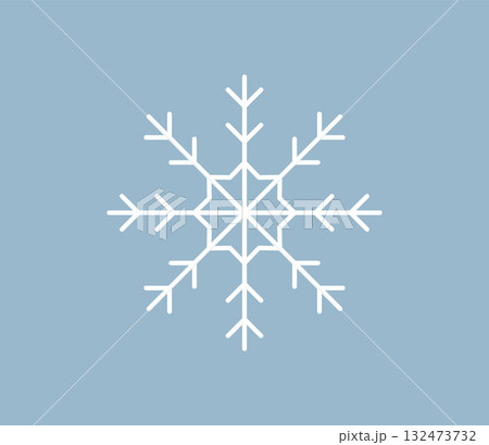 白い雪の結晶のアイコンイラスト ベクター 白い雪の結晶のアイコンイラスト ベクター 132473732