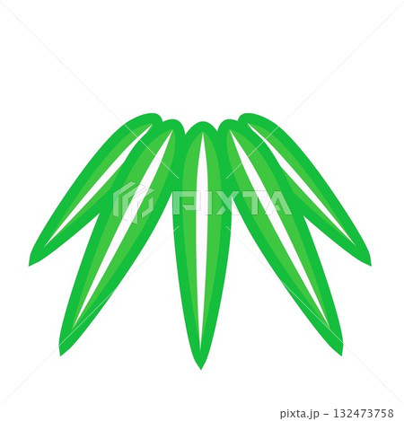 竹の葉シンボル化イラスト 竹の葉シンボル化イラスト 132473758