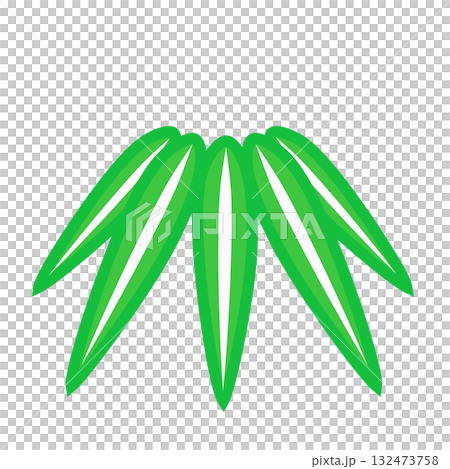 竹の葉シンボル化イラスト 竹の葉シンボル化イラスト 132473758