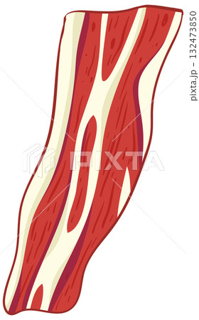 Stylized Vector Illustration of Raw Bacon Slice Stylized Vector Illustration of Raw Bacon Slice 132473850