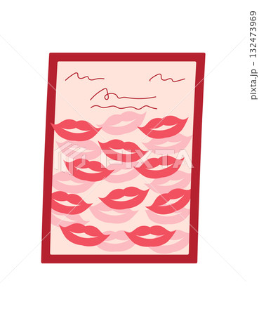 Cute card with pink heart and flower, featuring romantic message. Perfect for valentine's day celebration, envelope and note correspondence. Flat cartoon graphic style, ideal for festive occasions. Cute card with pink heart and flower, featuring romantic message. Perfect for valentine's day celebration, envelope and note correspondence. Flat cartoon graphic style, ideal for festive occasions. 132473969