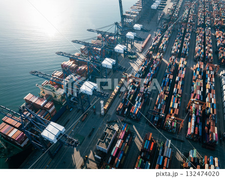 Aerial view of Yantian international container terminal in Shenzhen city, China 132474020