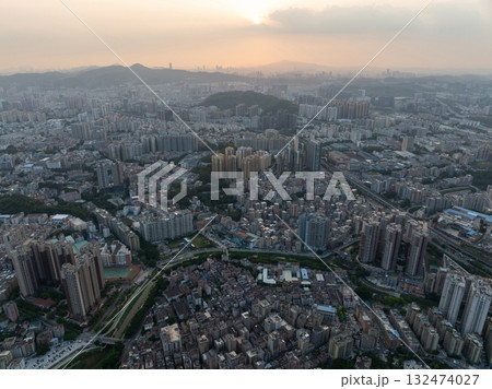 Aerial view of landscape in China 132474027