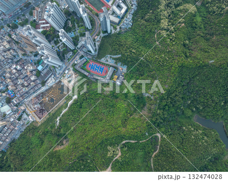 Aerial view of landscape in China 132474028