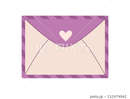 Pink envelope with a heart, perfect for sending a romantic note or message. Ideal for Valentines Day celebration, holiday greetings, and cute invitations. Flat cartoon graphic style illustration, Pink envelope with a heart, perfect for sending a romantic note or message. Ideal for Valentines Day celebration, holiday greetings, and cute invitations. Flat cartoon graphic style illustration, 132474042
