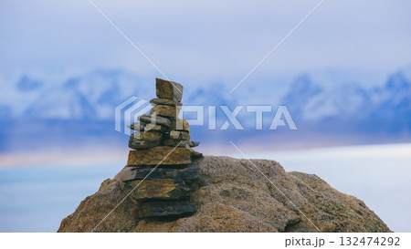Snow capped mountain landscape in tibet, China 132474292