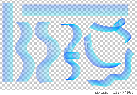 手寫絲帶套裝漸層藍/淺藍 132474969
