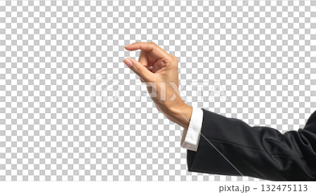 Businesswoman's hand gesture of pinching something small | No background, transparent PNG, copy space 132475113
