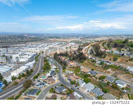 Aerial view of houses in Oceanside town in San Diego, California. USA 132475222