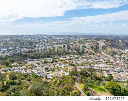 Aerial view of houses in Oceanside town in San Diego, California. USA 132475225
