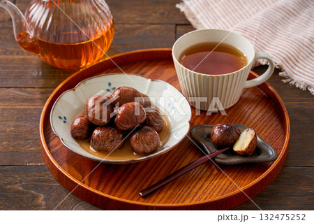 栗の渋皮煮｜秋の和風スイーツ 132475252