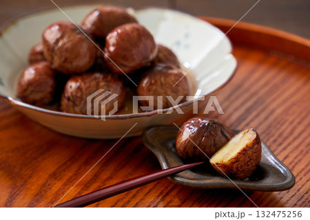 栗の渋皮煮|秋の和風スイーツ 栗の渋皮煮|秋の和風スイーツ 132475256