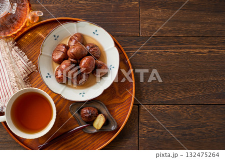 栗の渋皮煮|秋の和風スイーツ 栗の渋皮煮|秋の和風スイーツ 132475264