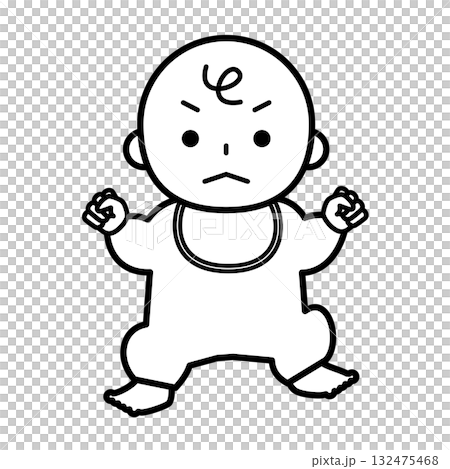 Full-body illustration of an angry baby Full-body illustration of an angry baby 132475468