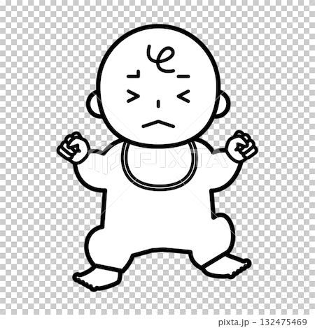 Full-body illustration of a crying baby Full-body illustration of a crying baby 132475469