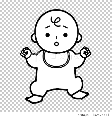 Illustration of a baby with doubts 132475471