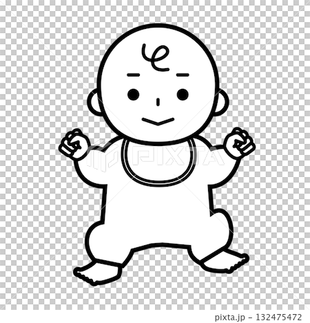Full-body illustration of a happy baby 132475472