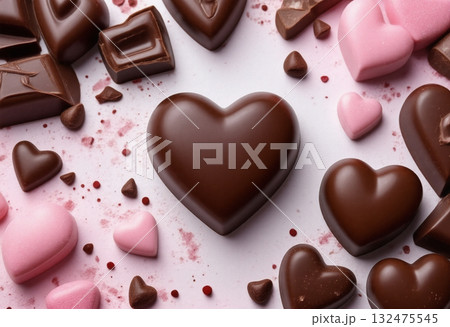 沢山のハートの背景 132475545