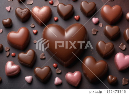 沢山のハートのチョコレート 132475546