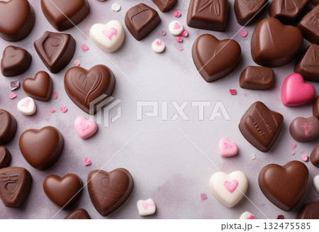 赤いハートのチョコレート 赤いハートのチョコレート 132475585