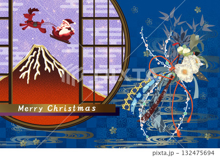和風のクリスマスカード 132475694