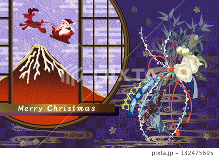 和風のクリスマスカード 和風のクリスマスカード 132475695