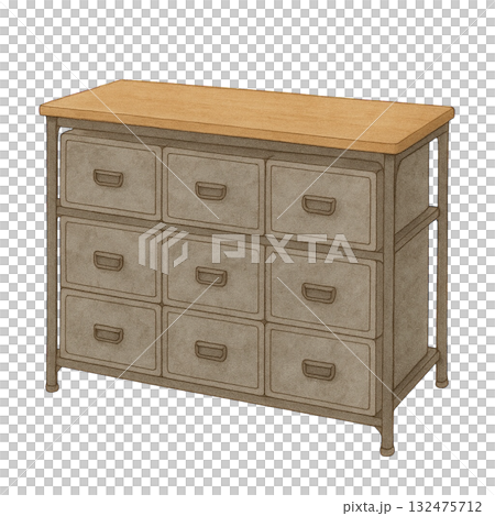 工業風格低矮衣櫃的插圖 132475712