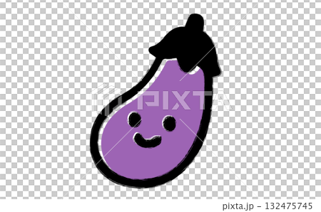 筆で描いた初夢のなすびのイラスト 筆で描いた初夢のなすびのイラスト 132475745