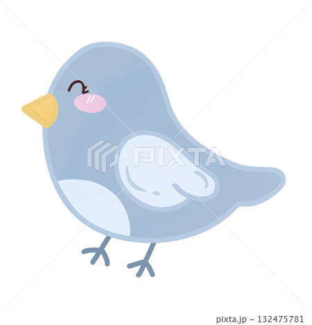 cute blue bird isolated on white background 132475781