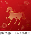 Year of the Horse in the Lunar New Year vector illustration 132476093