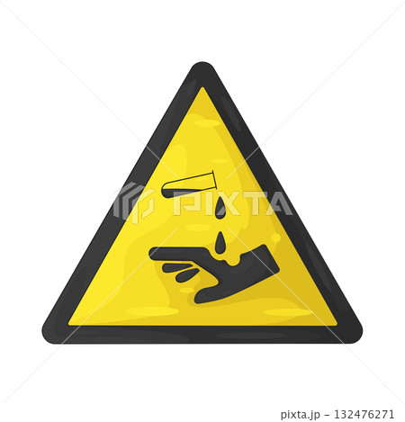 Illustration of Corrosive Substance Warning 132476271
