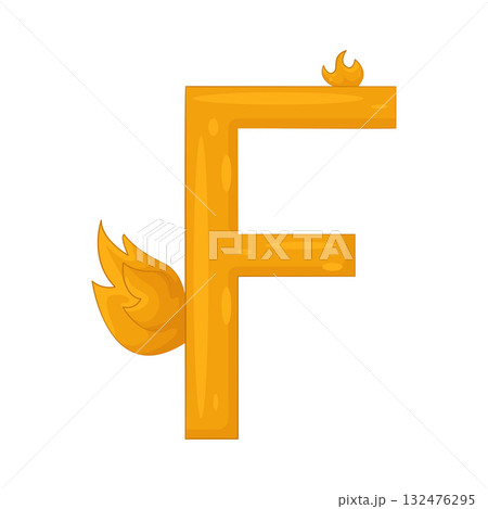Illustration of letter f for fire Illustration of letter f for fire 132476295