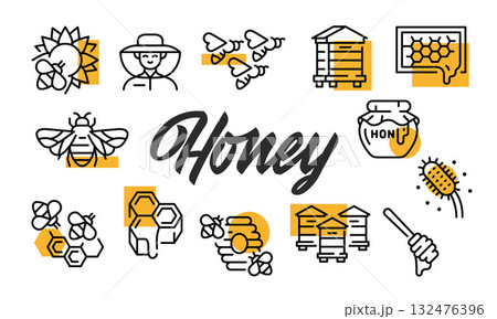 Honey Poster. Vector Illustration 132476396