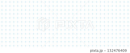 Dotted square grid planer page. Seamless blue dashed checkered paper pattern. Simple crossed dash graph texture. Bullet journal notebook background. School math lined sheet wallpaper. Vector 132476409