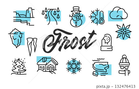 Frost Poster. Vector Illustration Frost Poster. Vector Illustration 132476413