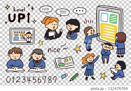 Student illustration set 132476769