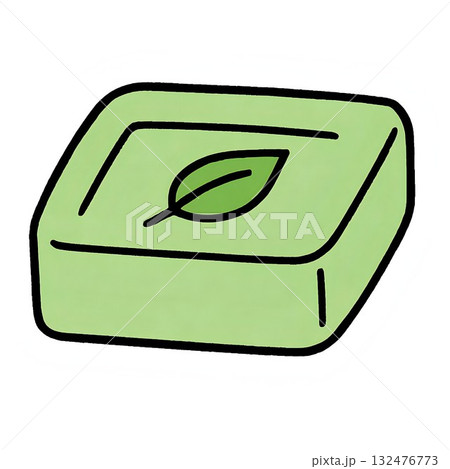 四角い形のシンプルな石けんイラスト素材 132476773