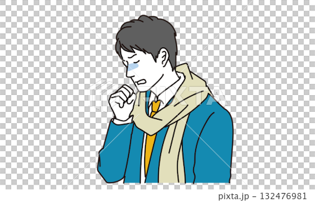 咳嗽商人的插畫素材 132476981