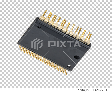 Precise circuit chip with shining gold contacts | No background, transparent PNG, copy space Precise circuit chip with shining gold contacts | No background, transparent PNG, copy space 132477019