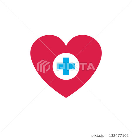 Heart with health cross Heart with health cross 132477102