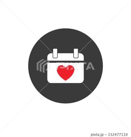 calendar and heart calendar and heart 132477110
