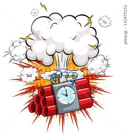 Cartoon Dynamite Bundle with Timer and Explosion 132477251