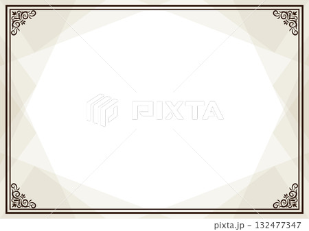 茶色のアンティークフレーム背景12 132477347