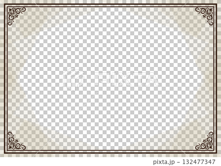 茶色のアンティークフレーム背景12 132477347