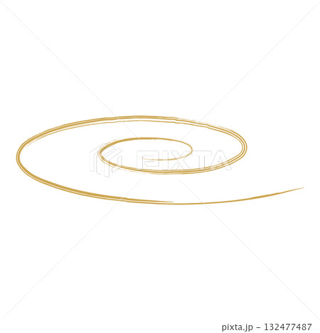 金色の渦巻きライン 筆で描いた和風デザイン 金色の渦巻きライン 筆で描いた和風デザイン 132477487