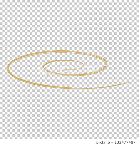 金色の渦巻きライン 筆で描いた和風デザイン 金色の渦巻きライン 筆で描いた和風デザイン 132477487