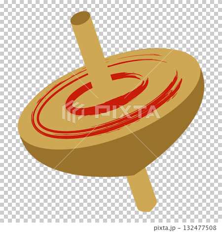 New Year's illustration of a red spinning top 132477508