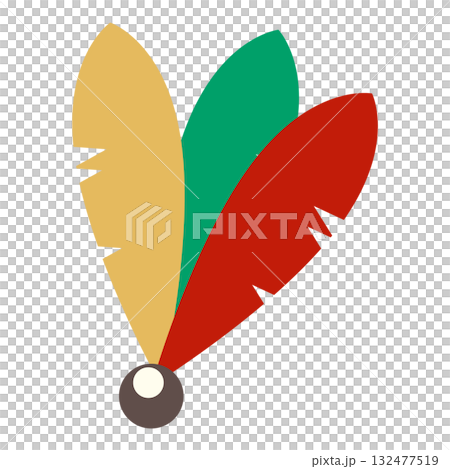 Feathered feathers - Illustration of New Year's games Feathered feathers - Illustration of New Year's games 132477519